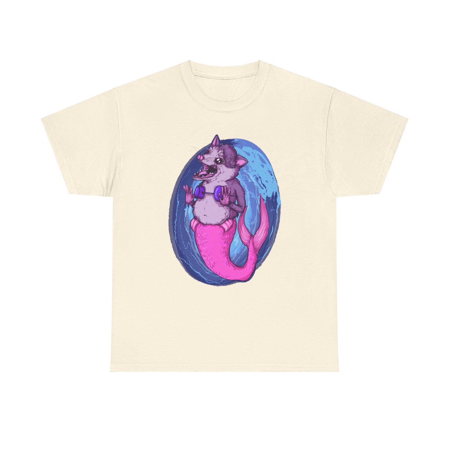 Mermaid Opossum Unisex Heavy Cotton Tee