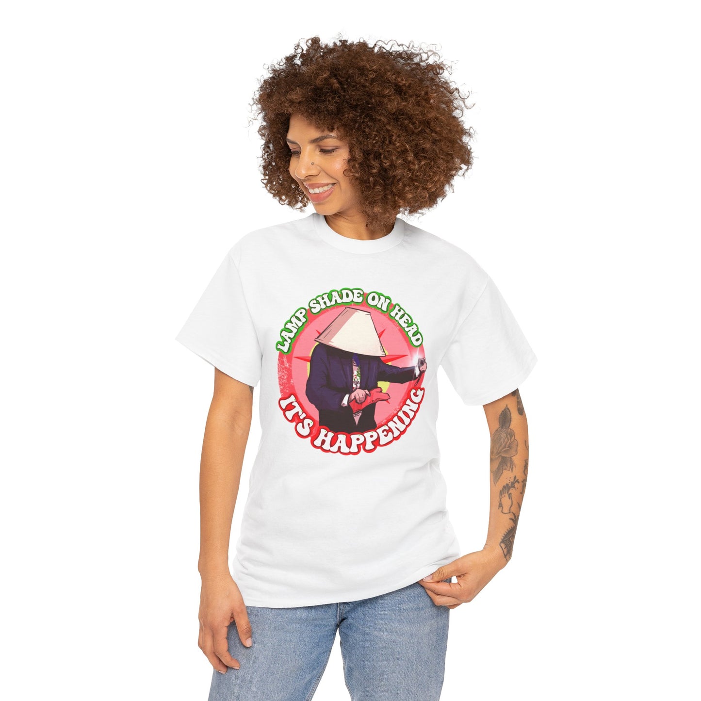Lampshade On Head Unisex Heavy Cotton Tee