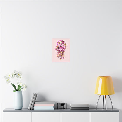 Elemental Skull Cherry Blossom Matte Canvas Stretched
