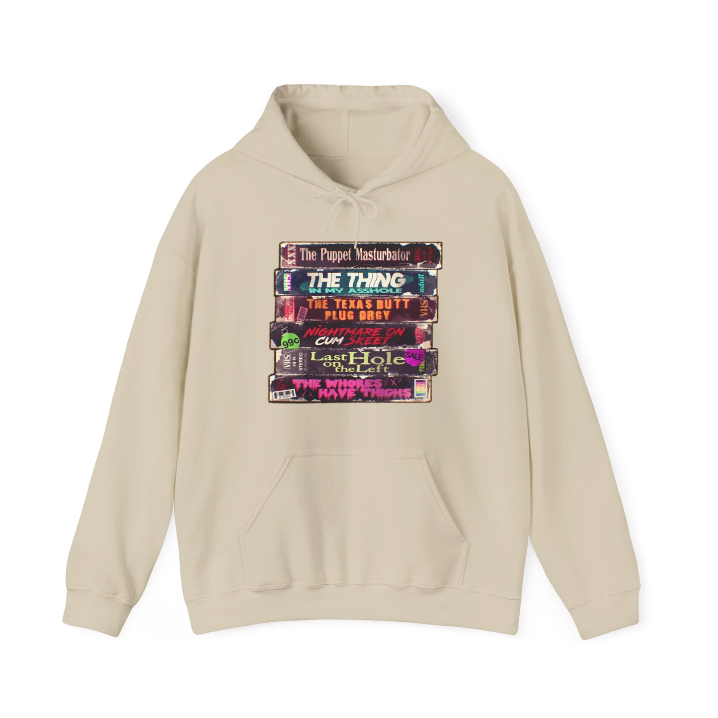 Adult Horror VHS Unisex Heavy Blend Hooded Sweatshirt
