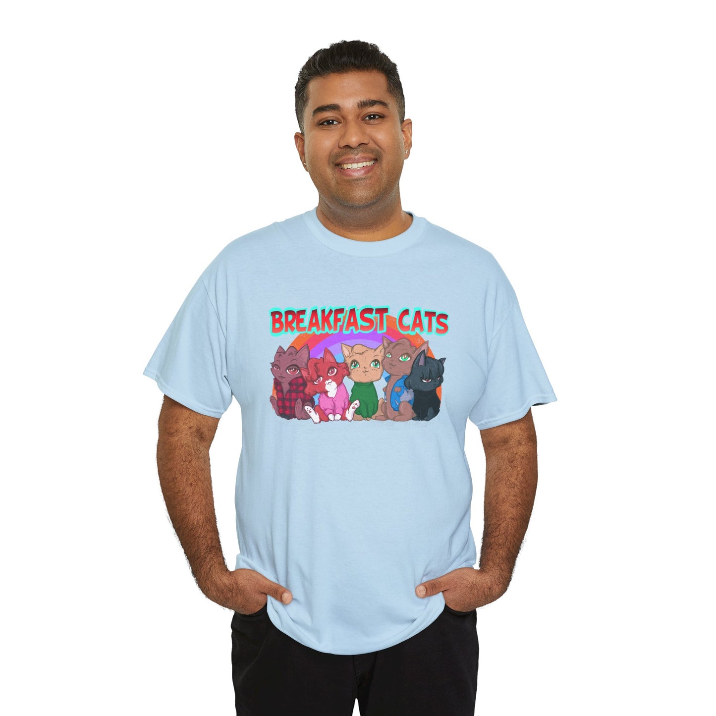 Breakfast Cats Unisex Heavy Cotton Tee