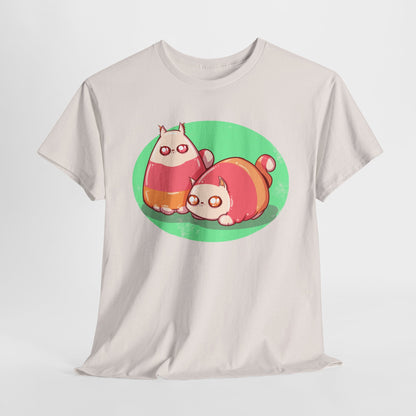 Candy Corn Cats Unisex Heavy Cotton Tee