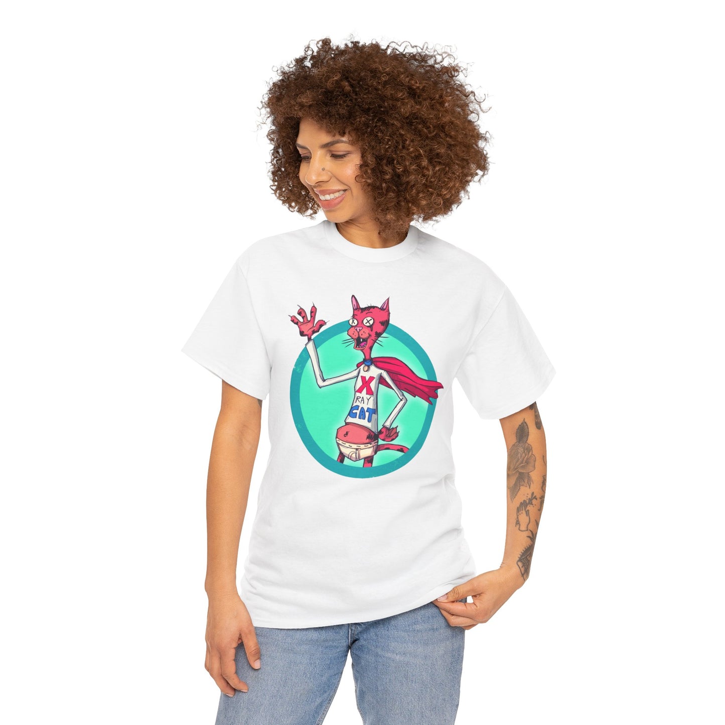 X-Ray Cat Unisex Heavy Cotton Tee