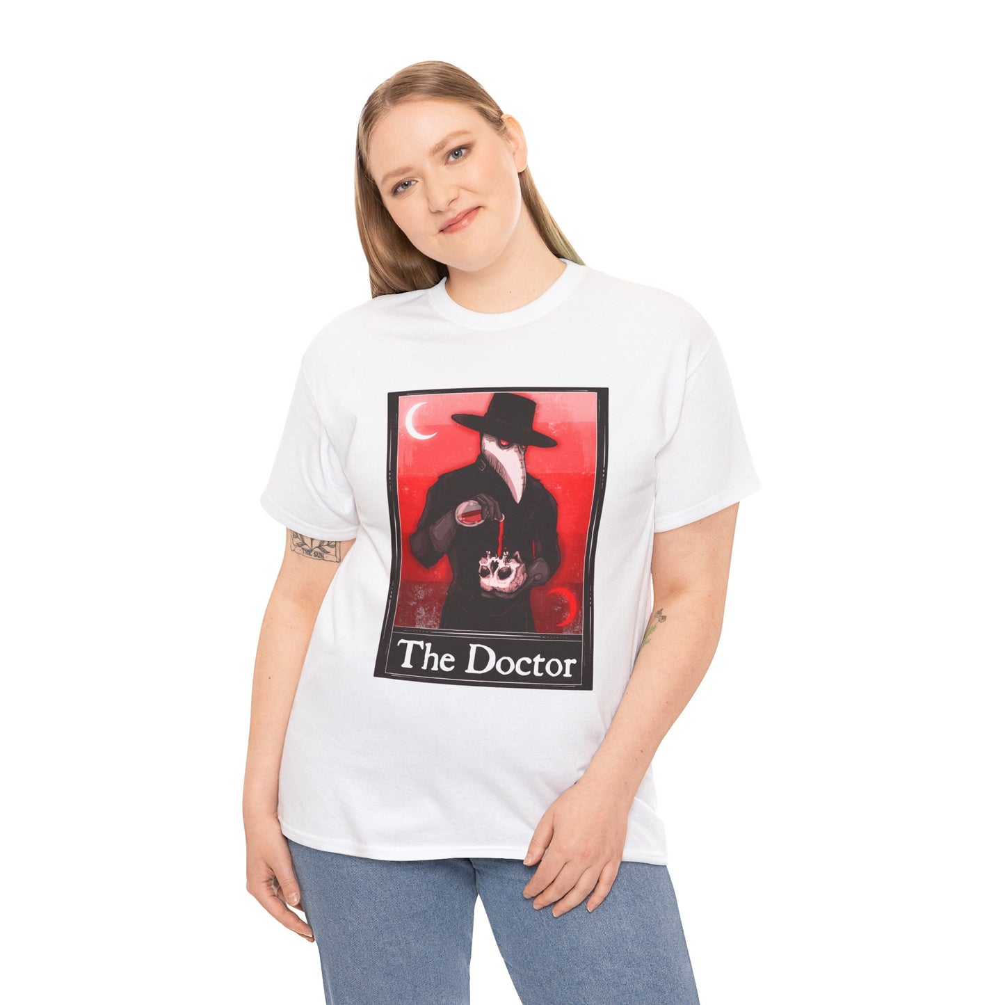 The Doctor Tarot (Front & Back Print) Unisex Heavy Cotton Tee