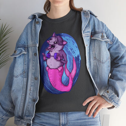 Mermaid Opossum Unisex Heavy Cotton Tee