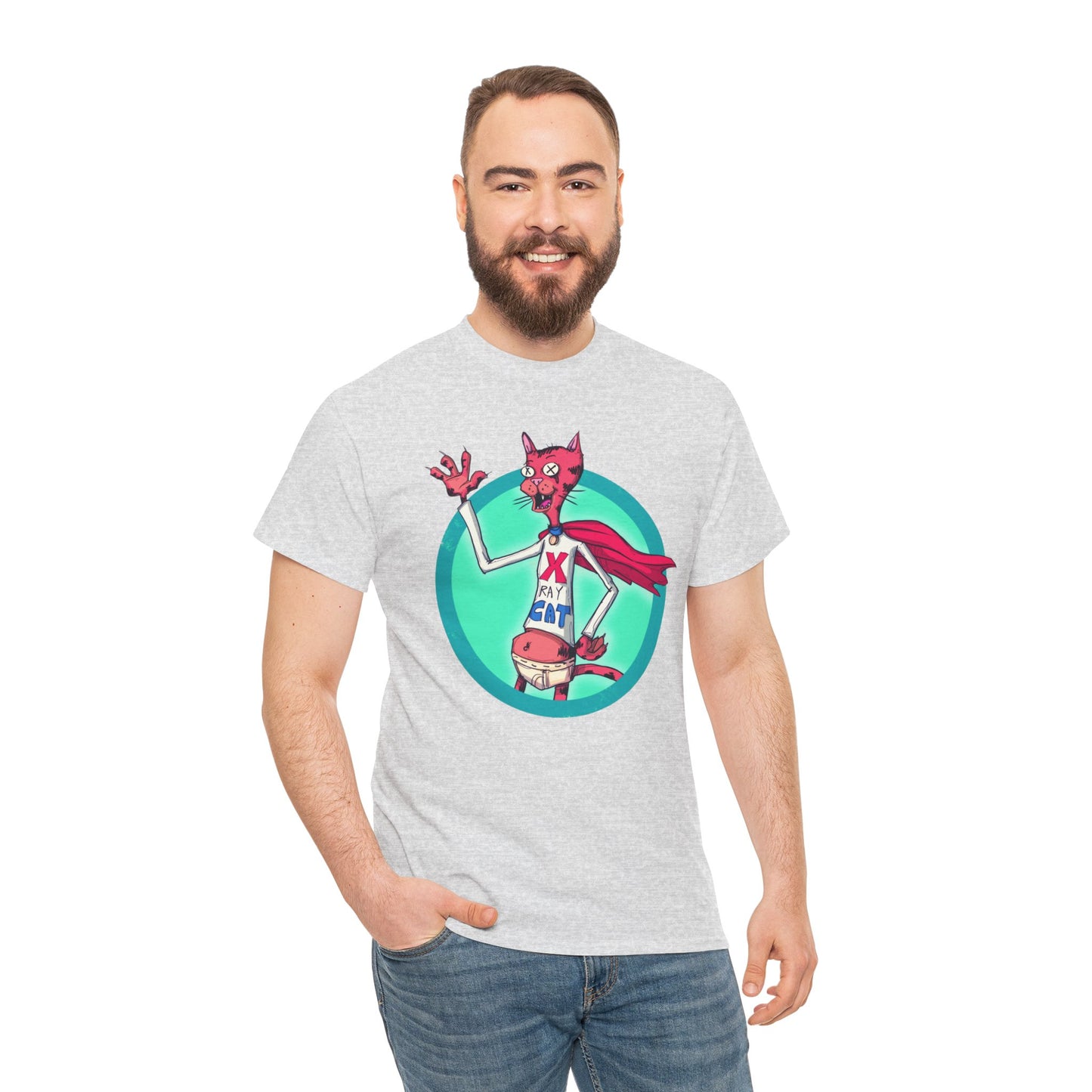 X-Ray Cat Unisex Heavy Cotton Tee