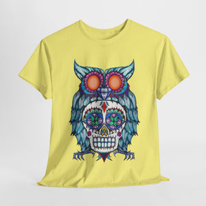 Sugar Skull Owl Unisex Heavy Cotton Tee