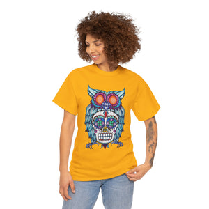 Sugar Skull Owl Unisex Heavy Cotton Tee