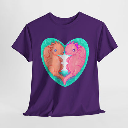 Axolotls In Love Unisex Heavy Cotton Tee