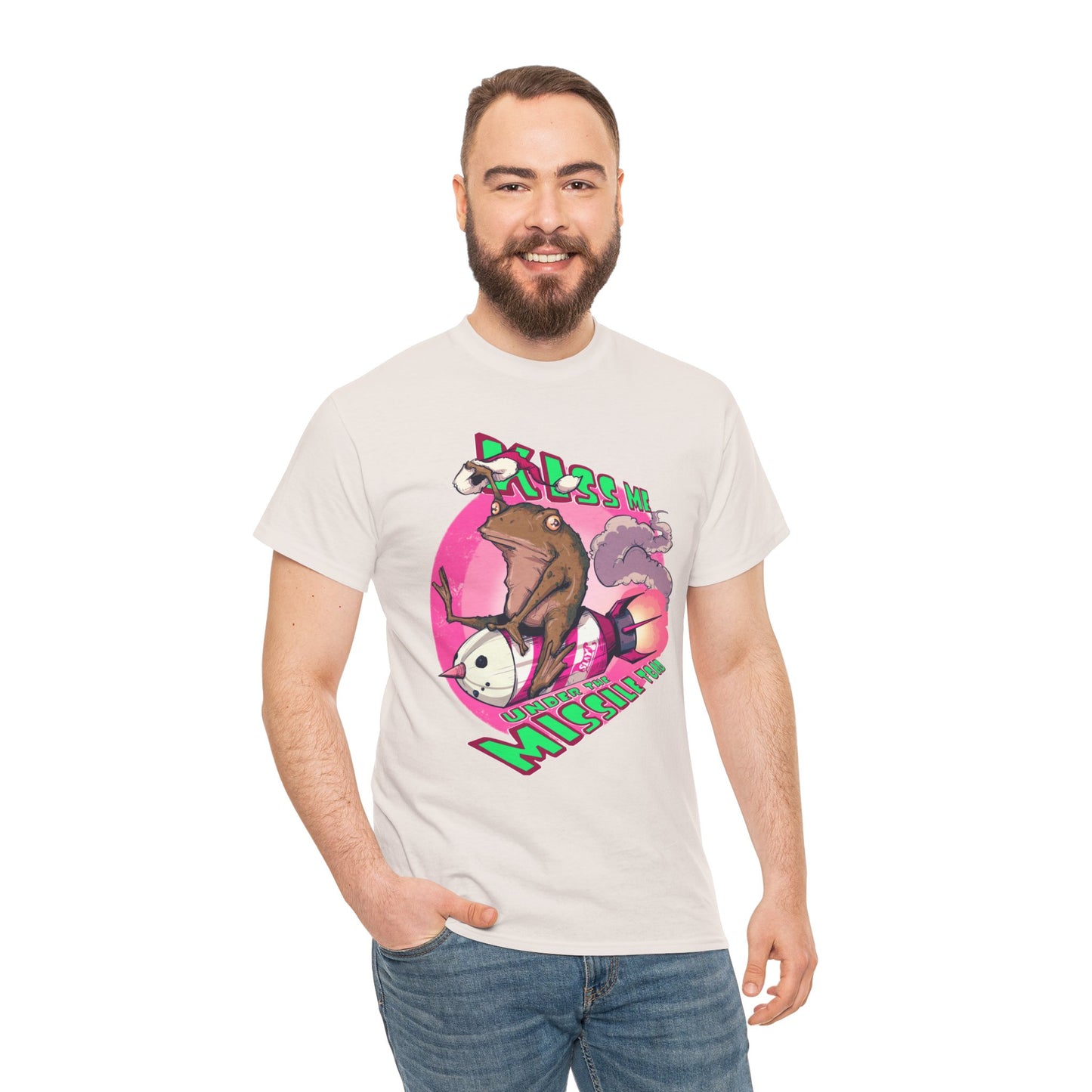 Kiss Me Under The Missile Toad Unisex Heavy Cotton Tee