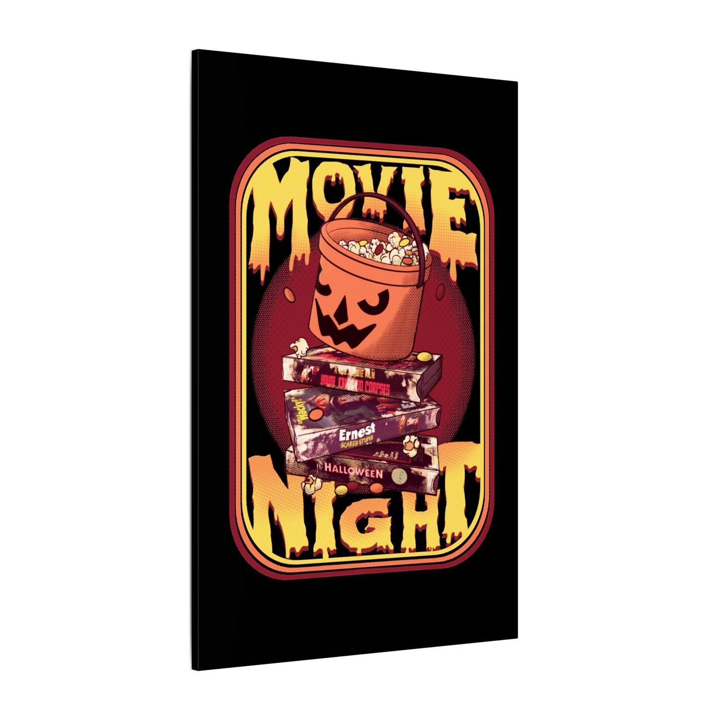 Retro Movie Night Matte Canvas Stretched