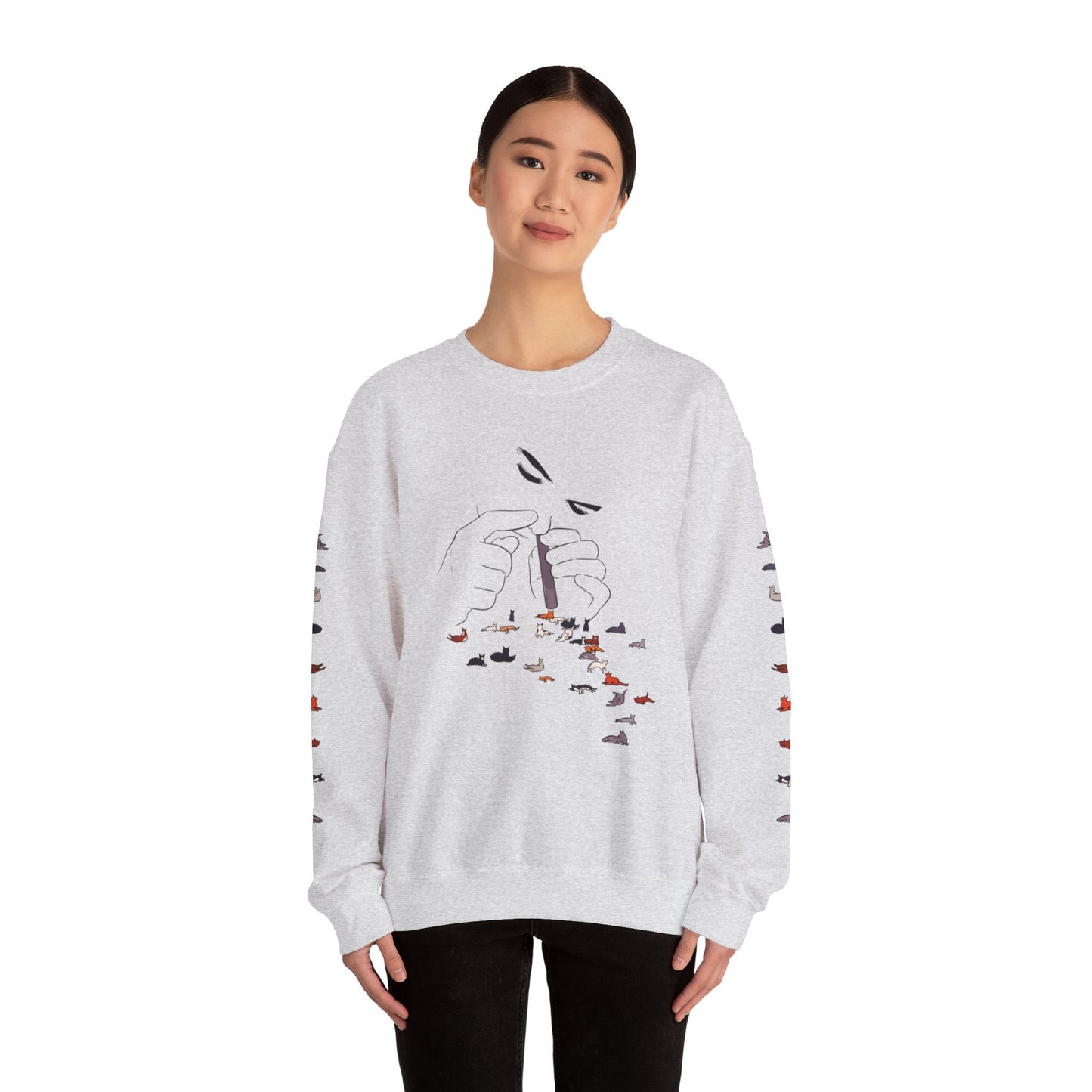 Serotonin Front + Back +Sleeve Print Unisex Heavy Blend Crewneck Sweatshirt