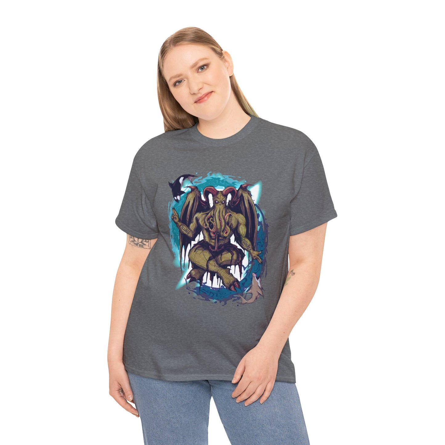 Baphomet Cthulhu Unisex Heavy Cotton Tee