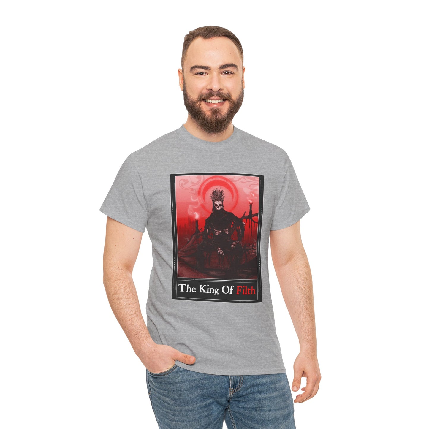 King Of Filth Tarot (Front & Back Print) Unisex Heavy Cotton Tee