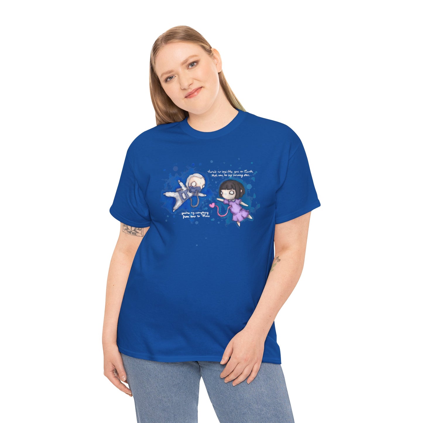 From Here To Mars (White Text) Unisex Heavy Cotton Tee