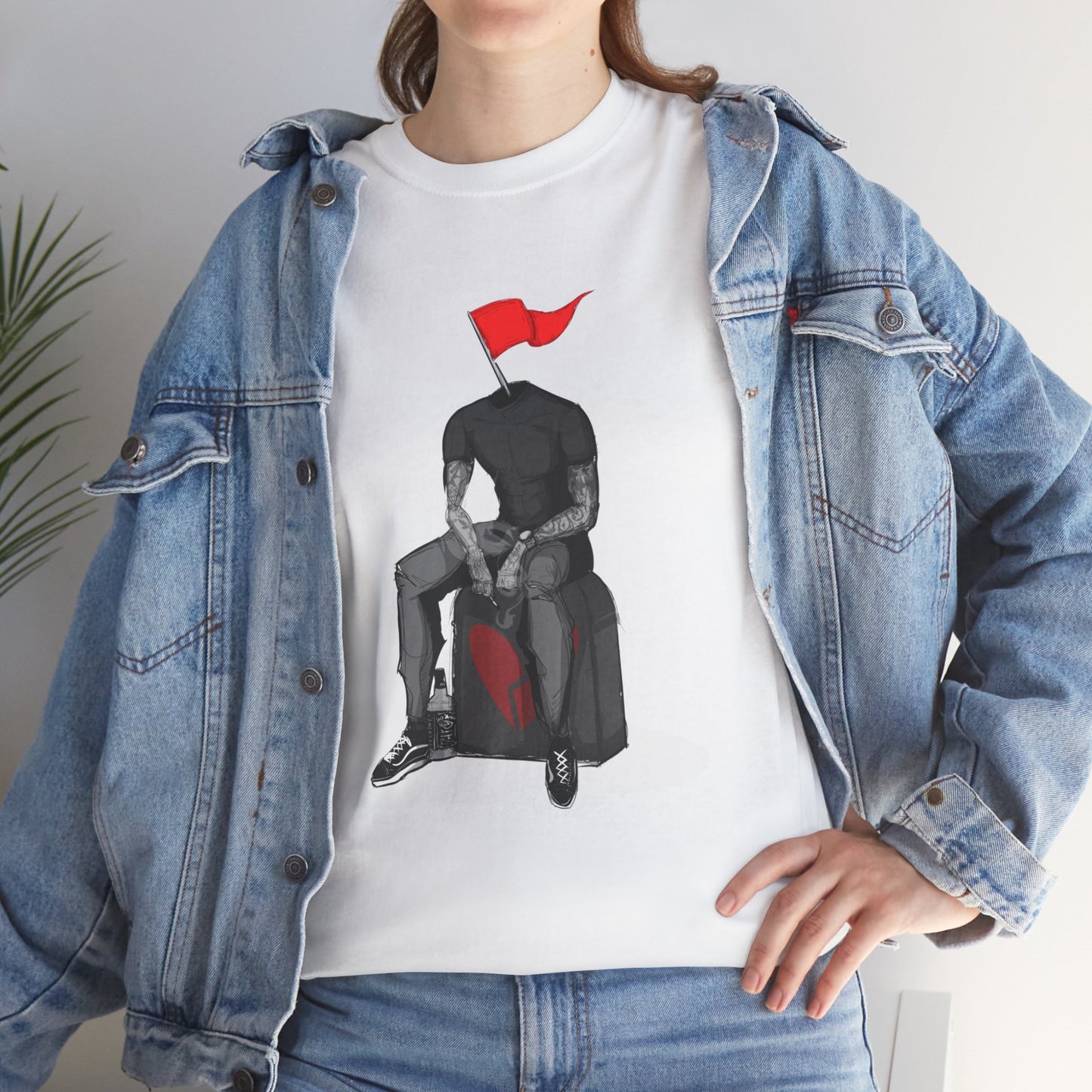 Red Flag Male Unisex Heavy Cotton Tee