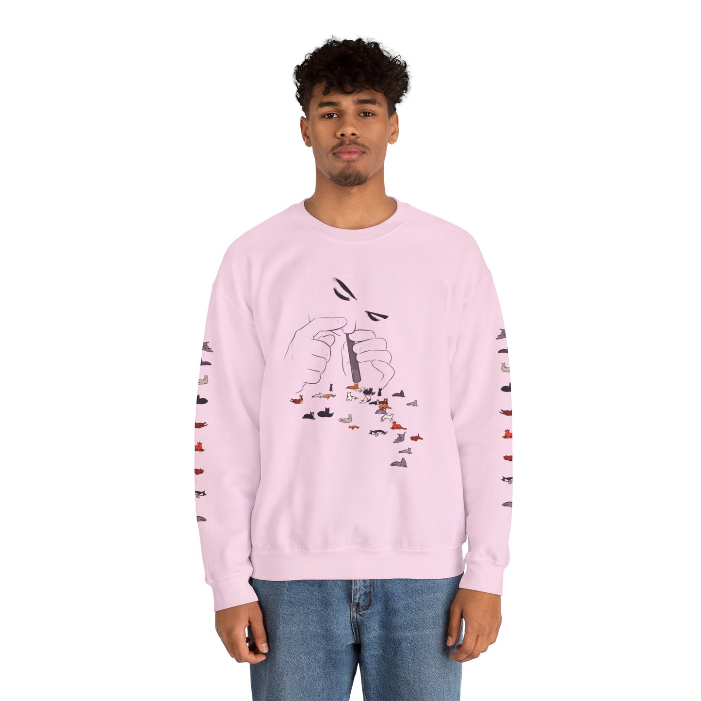 Serotonin Front + Back +Sleeve Print Unisex Heavy Blend Crewneck Sweatshirt
