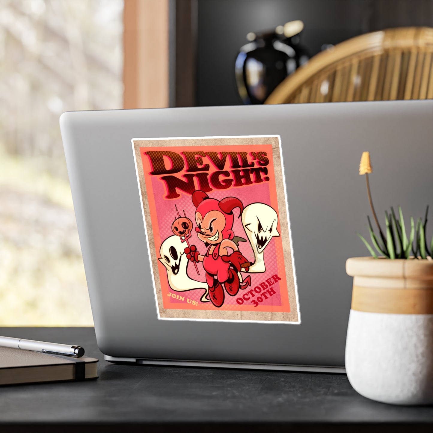 Devil's Night Kiss-Cut Vinyl Decal
