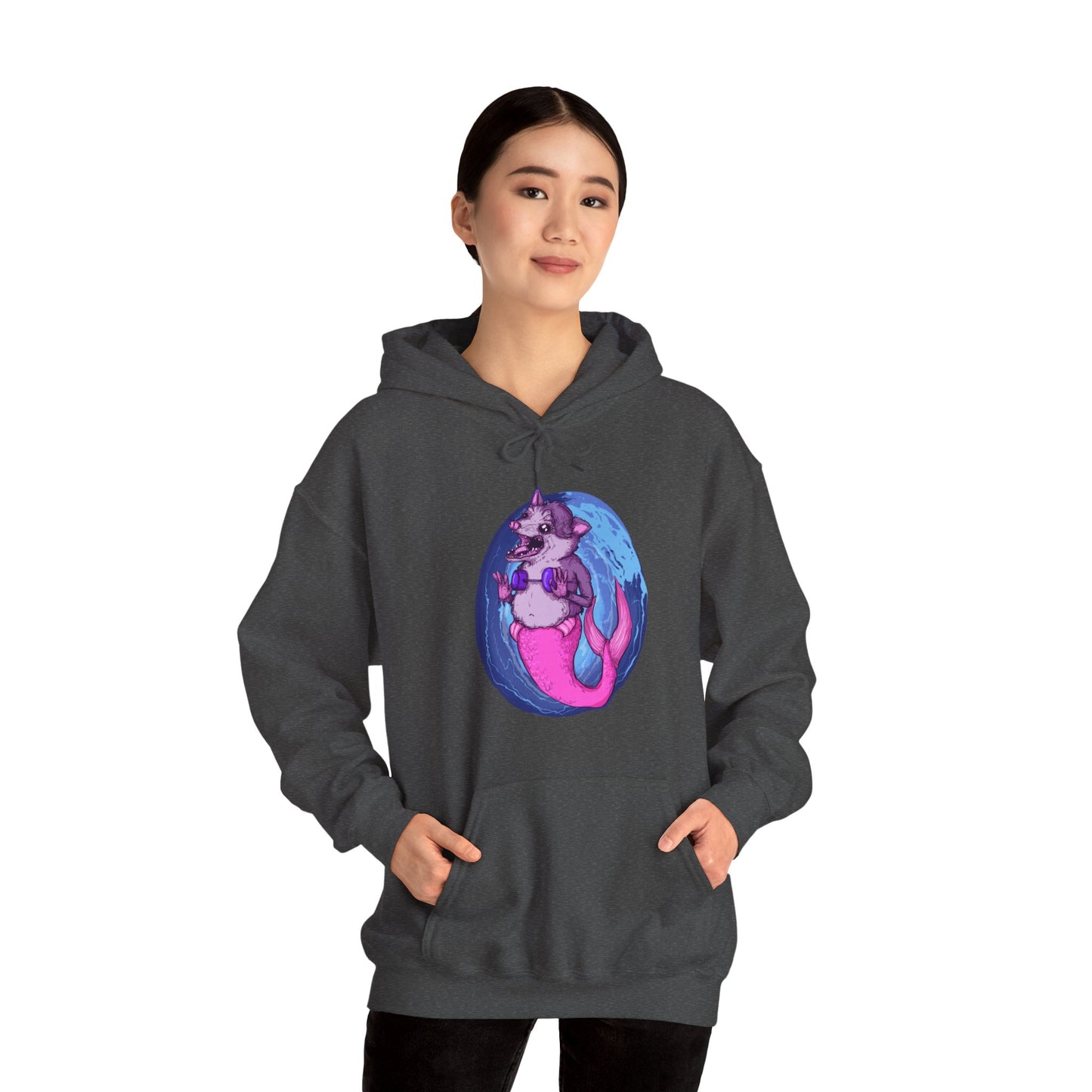 Mermaid Opossum Unisex Heavy Blend Hooded Sweatshirt