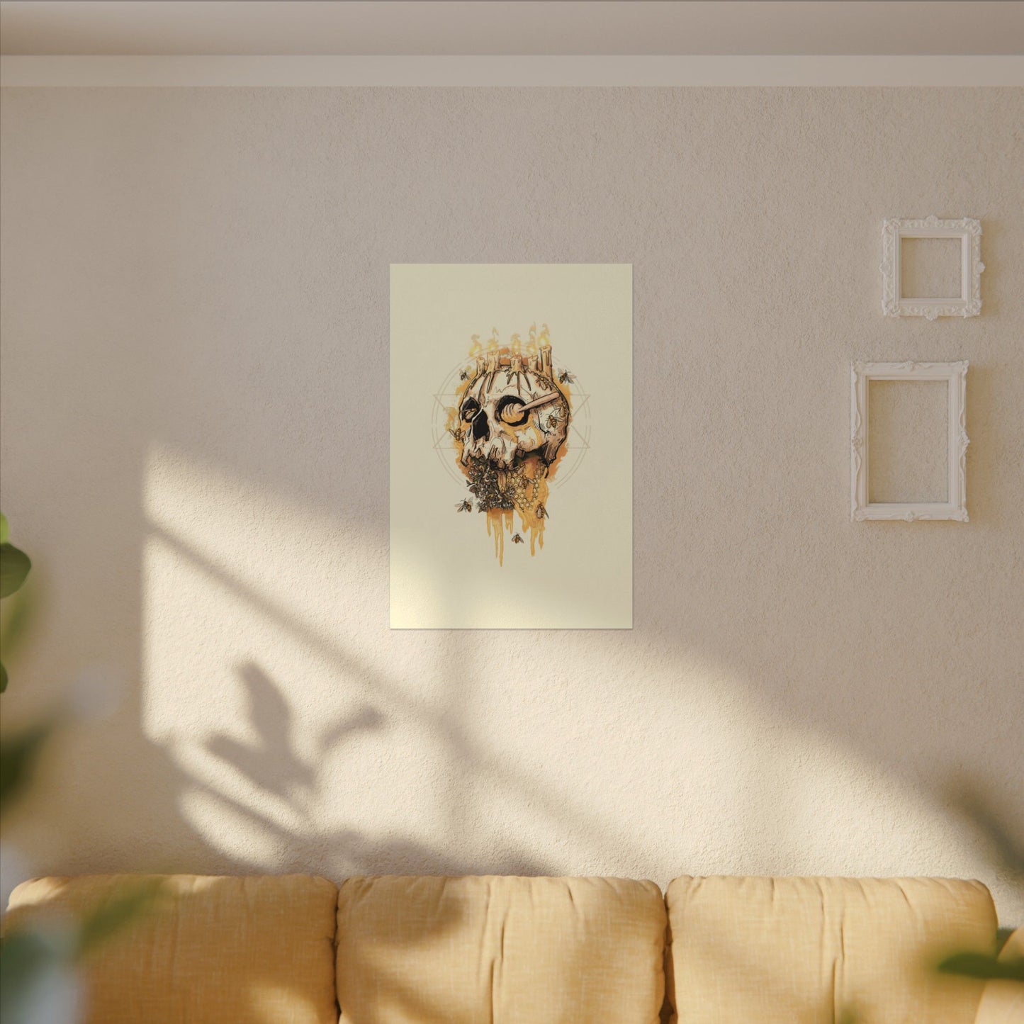 Elemental Skull Honeycore Matte Canvas Stretched