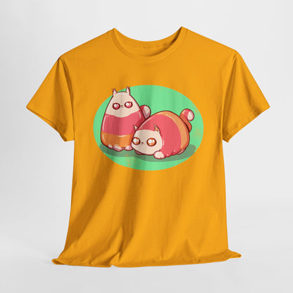 Candy Corn Cats Unisex Heavy Cotton Tee