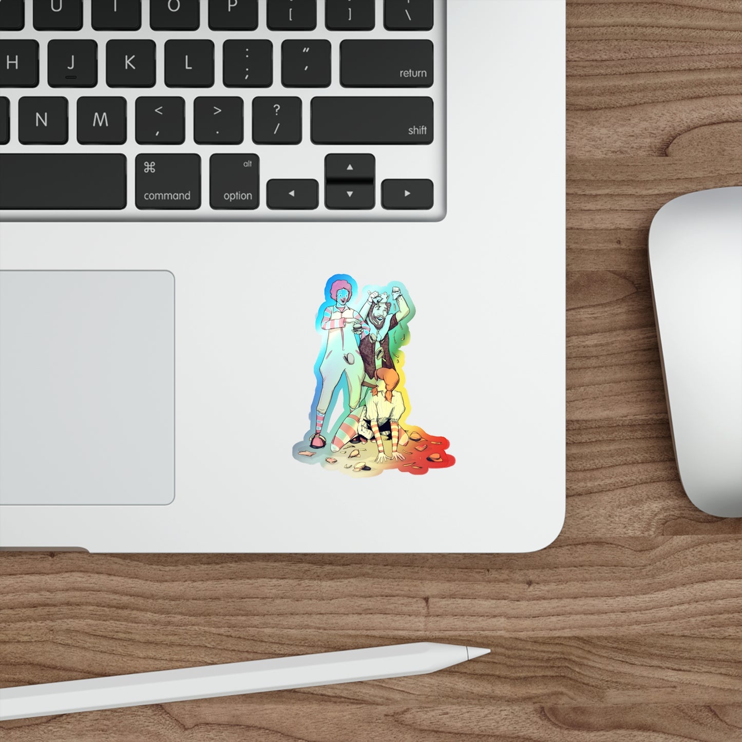 Burgers & Fries Holographic Die-cut Stickers