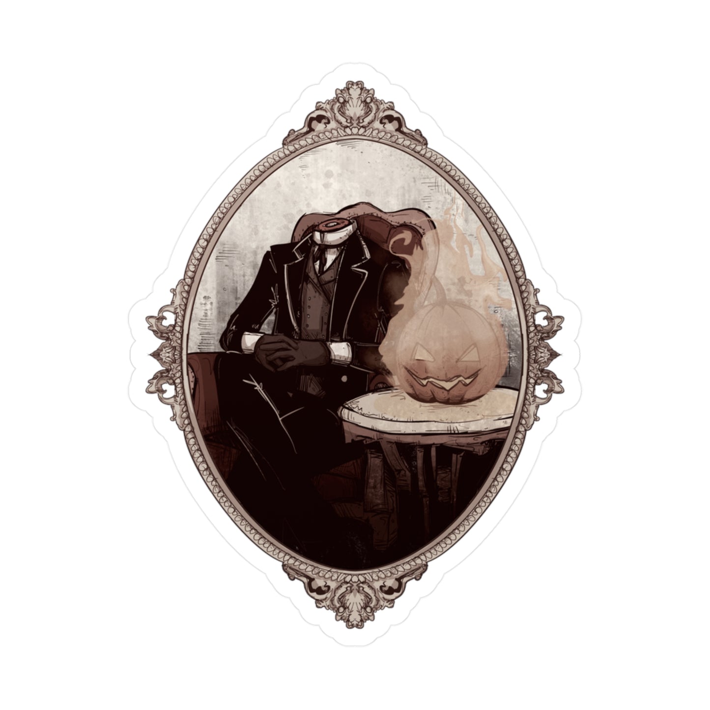 Victorian Headless Horseman Kiss-Cut Vinyl Decal