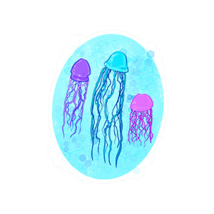 Jellyfish Varieties Kiss-Cut Vinyl Decal