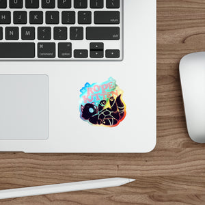 Rope Kitten Holographic Die-cut Stickers
