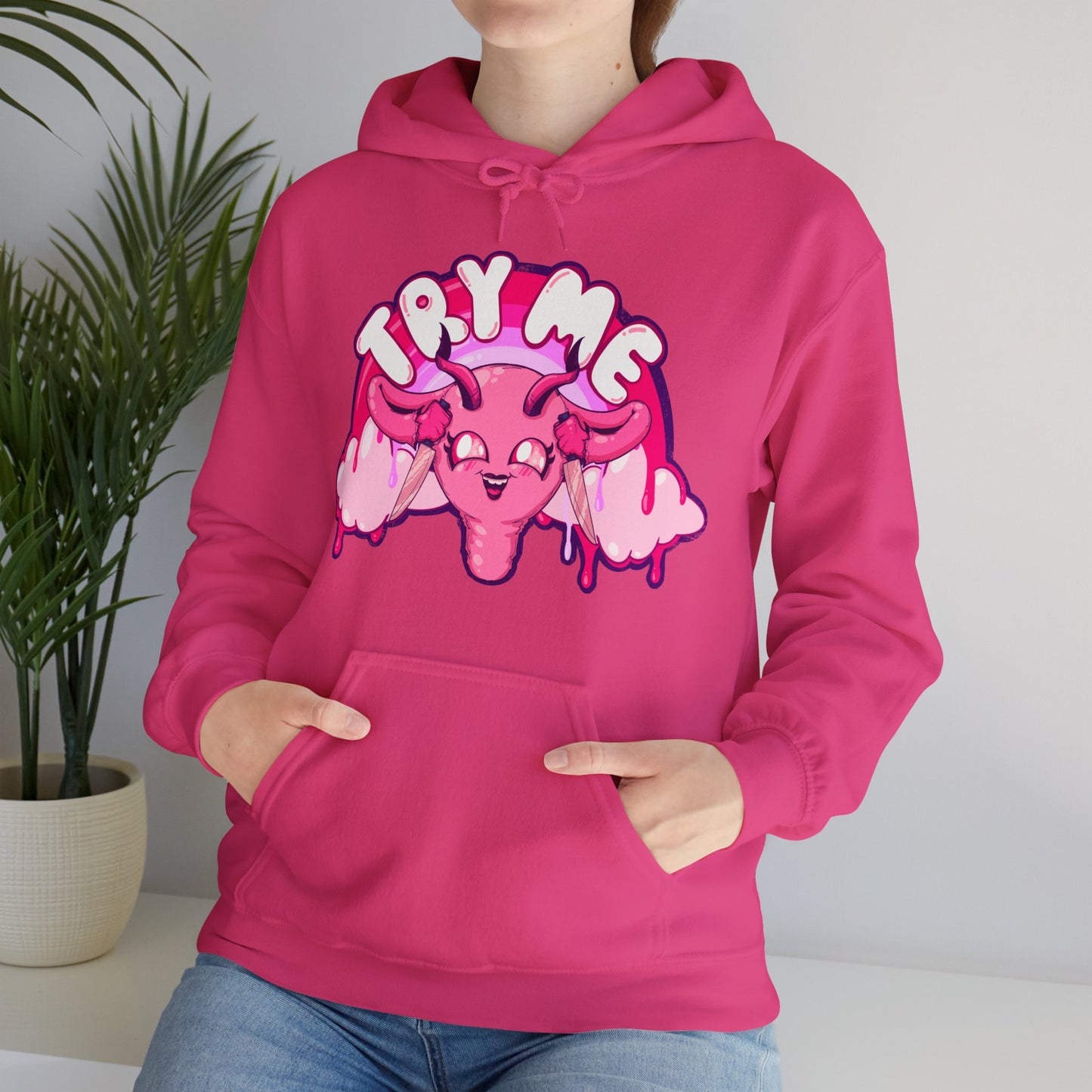 Try Me Uterus Unisex Heavy Blend Hooded Sweatshirt
