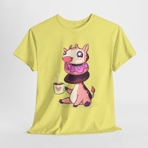 Giraffe Donuts Unisex Heavy Cotton Tee