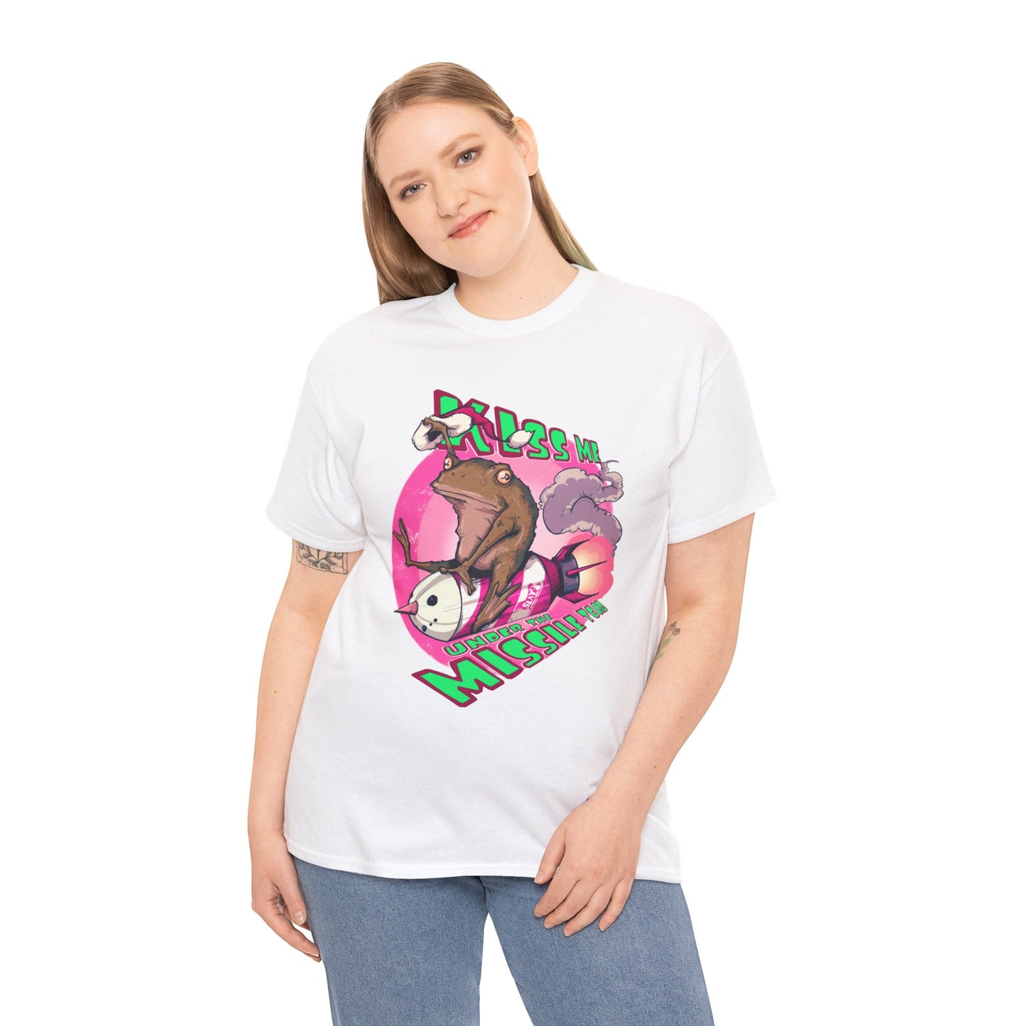 Kiss Me Under The Missile Toad Unisex Heavy Cotton Tee