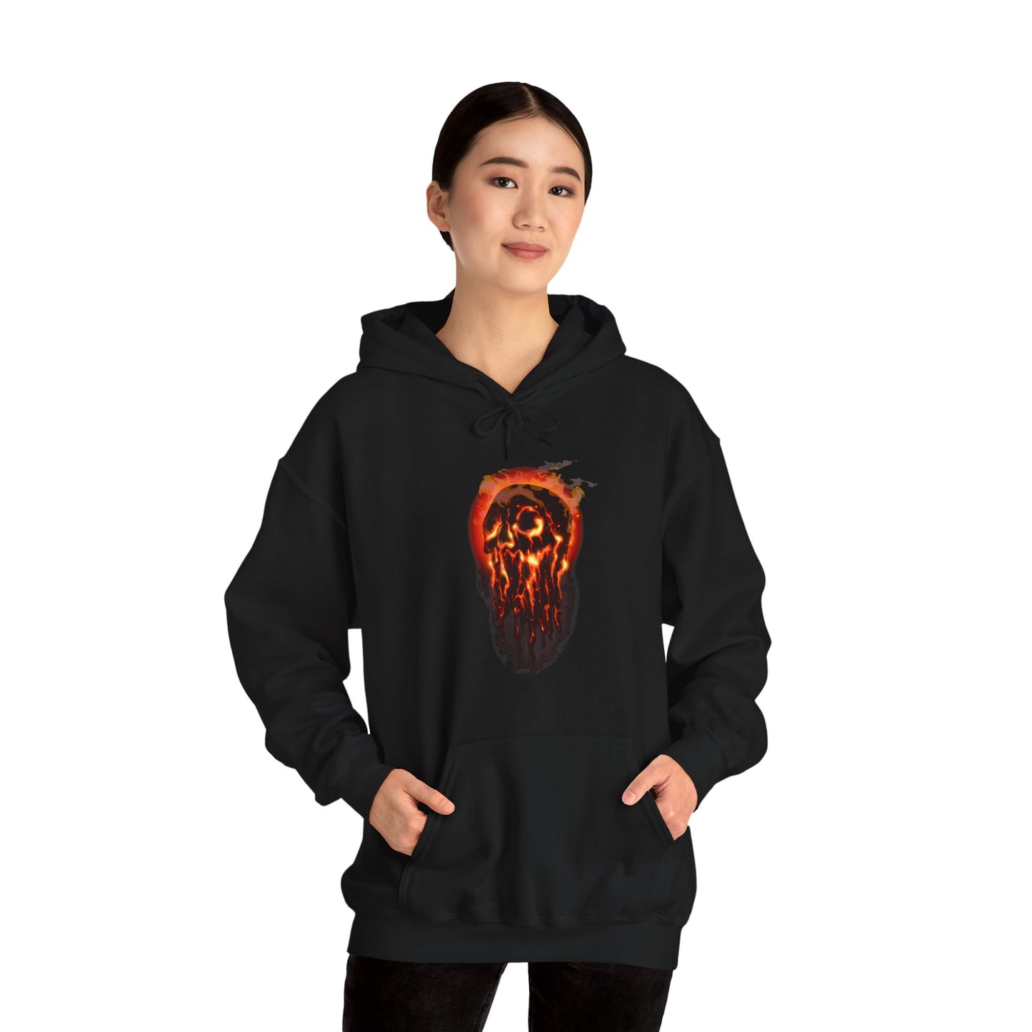 Elemental Skull Fire Unisex Heavy Blend Hooded Sweatshirt