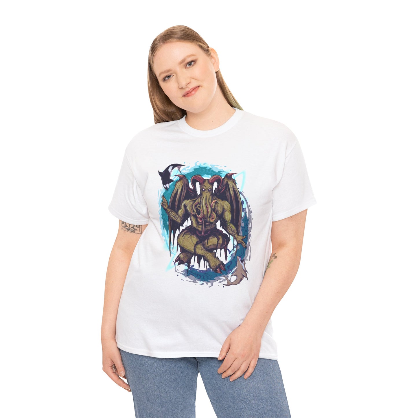 Baphomet Cthulhu Unisex Heavy Cotton Tee