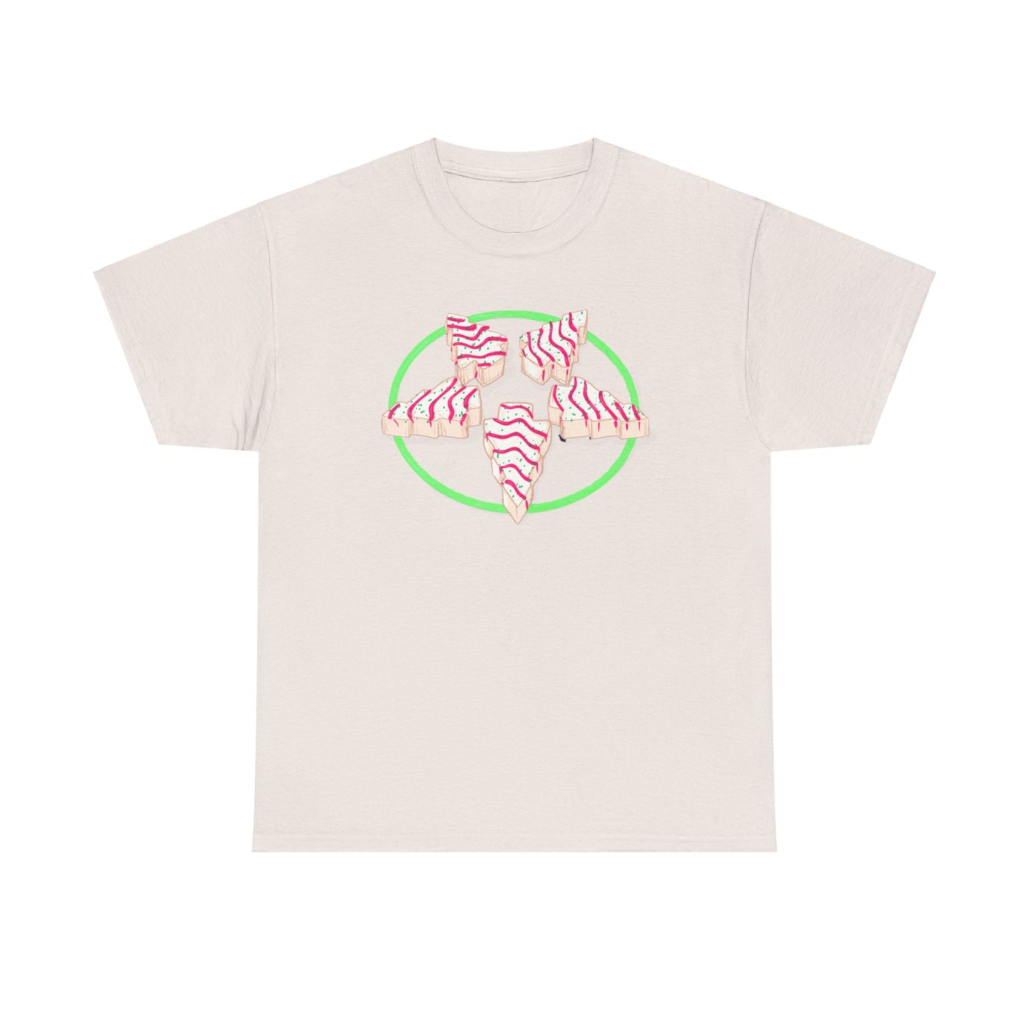 Christmas Tree Pentagram Cake Unisex Heavy Cotton Tee
