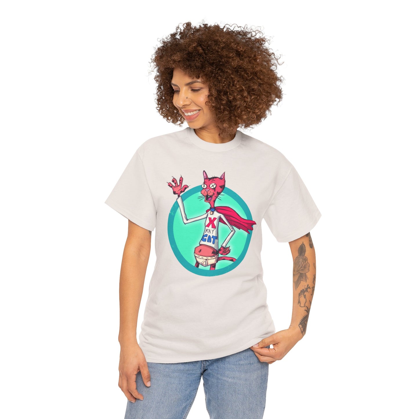 X-Ray Cat Unisex Heavy Cotton Tee