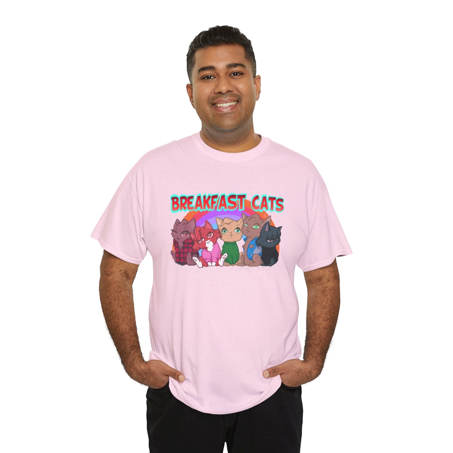 Breakfast Cats Unisex Heavy Cotton Tee