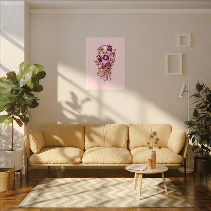 Elemental Skull Cherry Blossom Matte Canvas Stretched