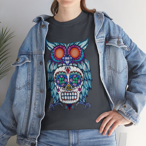 Sugar Skull Owl Unisex Heavy Cotton Tee