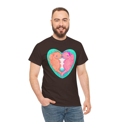 Axolotls In Love Unisex Heavy Cotton Tee