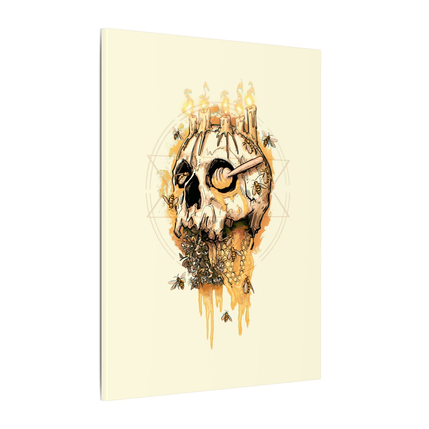 Elemental Skull Honeycore Matte Canvas Stretched