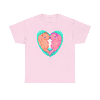 Axolotls In Love Unisex Heavy Cotton Tee