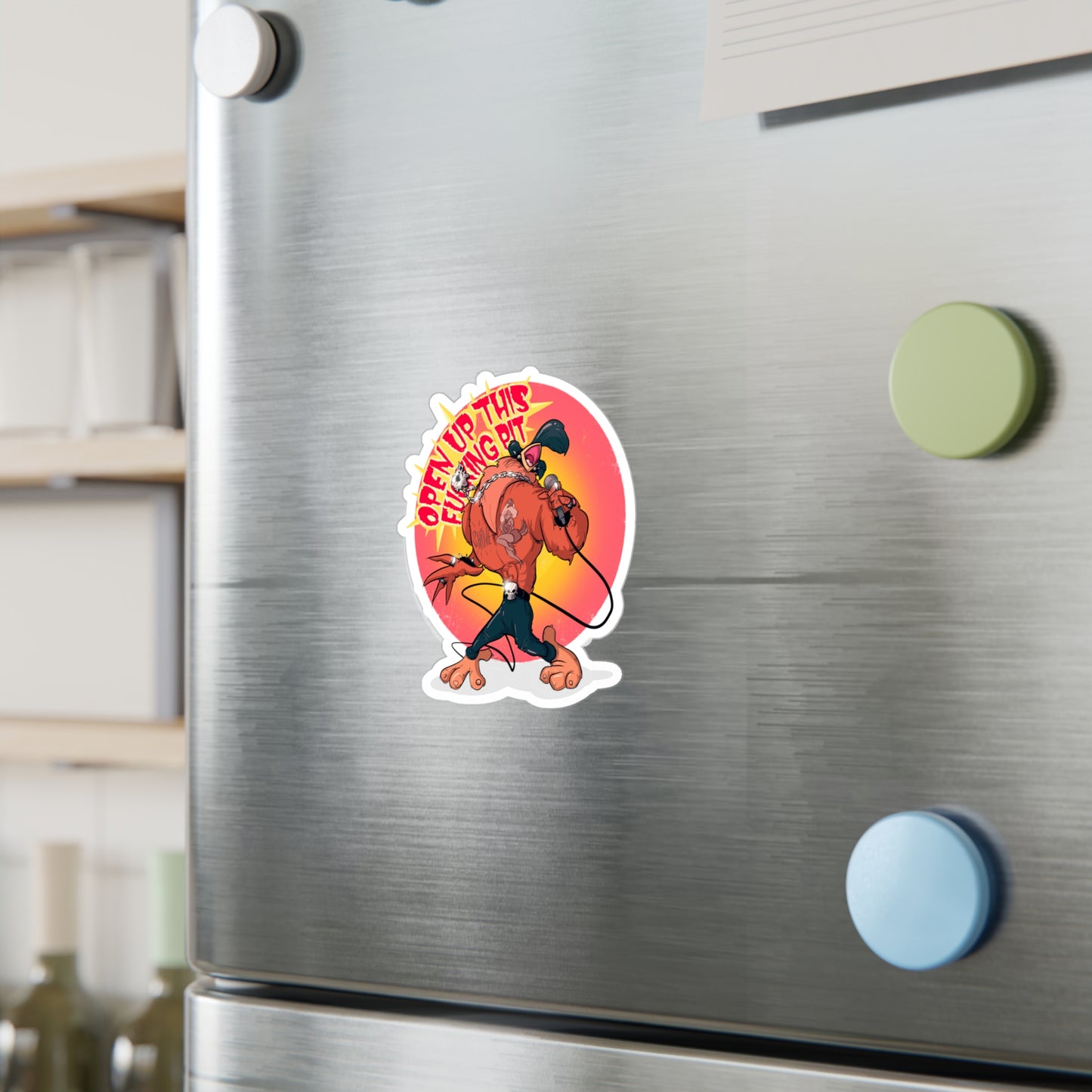 Metal Rooster Kiss-Cut Vinyl Decal