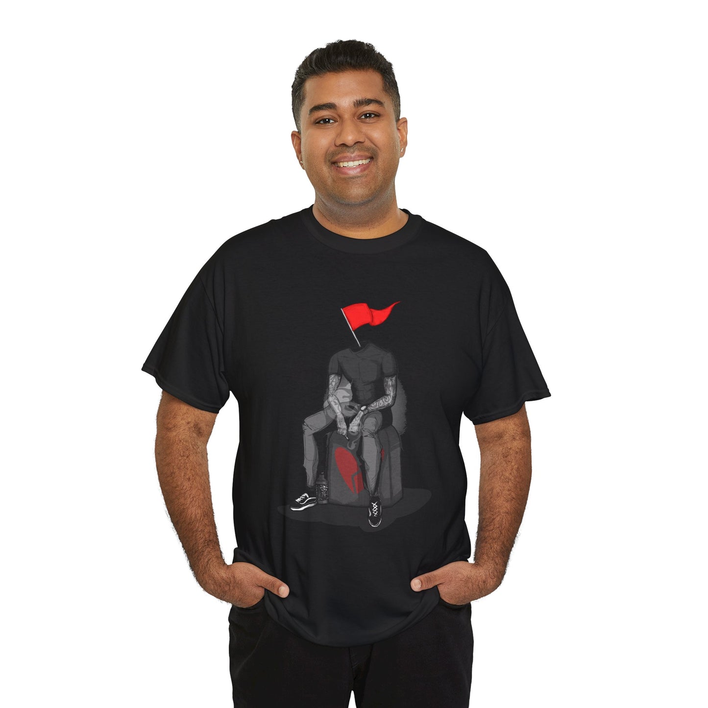 Red Flag Male Unisex Heavy Cotton Tee