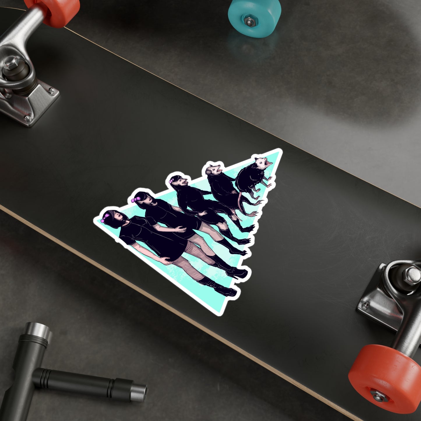 Opossum Girl Kiss-Cut Vinyl Decal