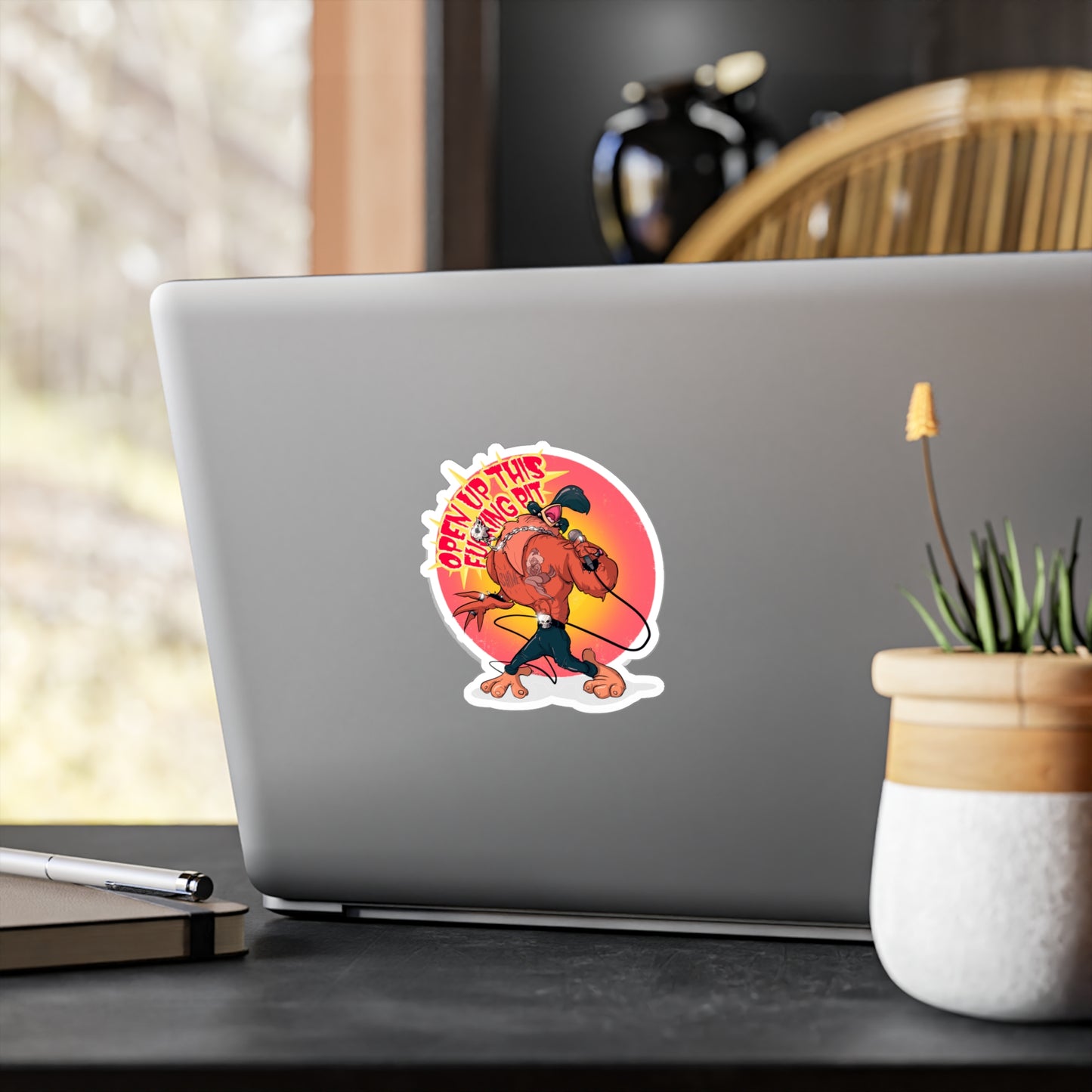 Metal Rooster Kiss-Cut Vinyl Decal