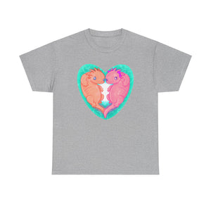 Axolotls In Love Unisex Heavy Cotton Tee