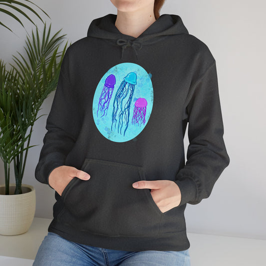 Jellyfish Varieties Unisex Heavy Blend Hooded Sweatshirt