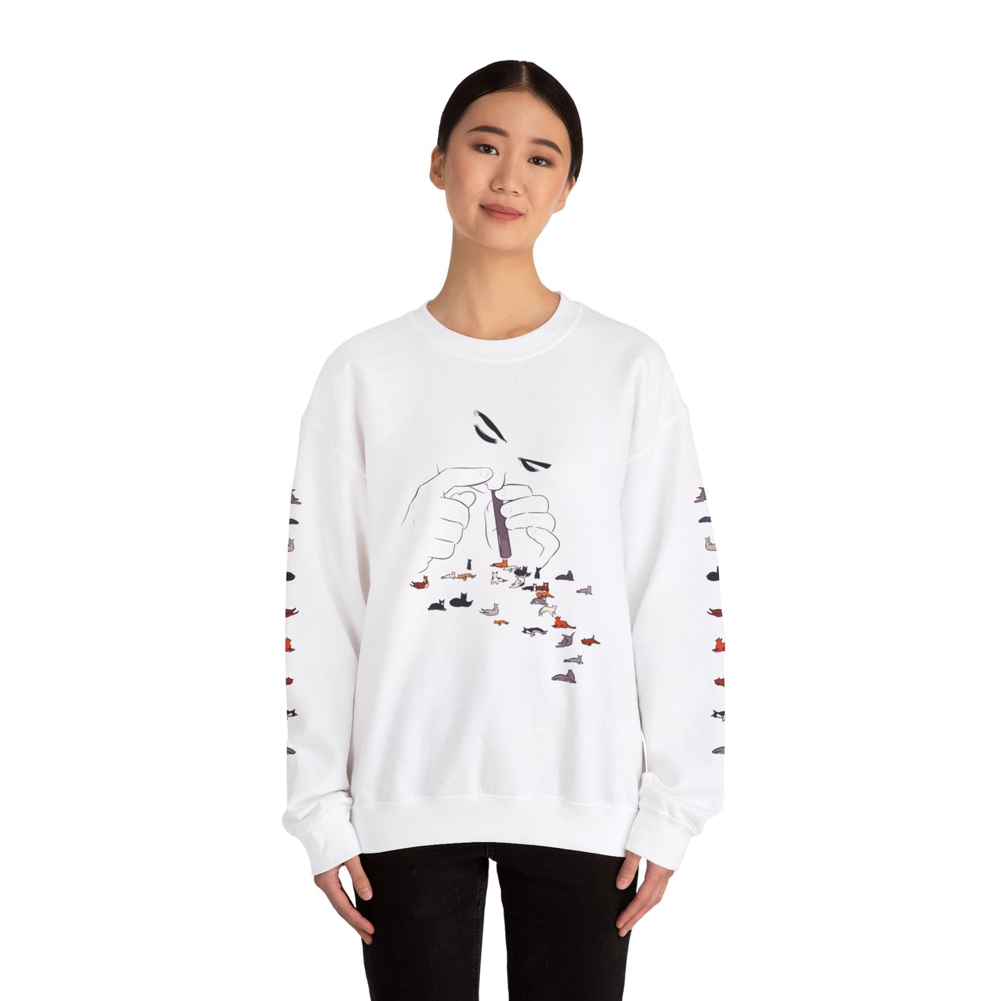 Serotonin Front + Back +Sleeve Print Unisex Heavy Blend Crewneck Sweatshirt