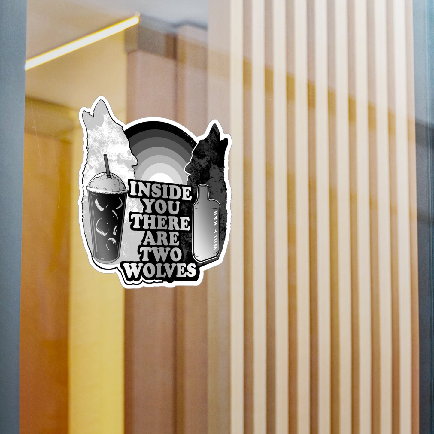 Two Wolves Kiss-Cut Vinyl Decal